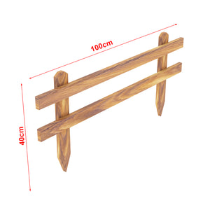 Set de 2 clôtures de jardin Krölpa en bois de pin naturel [en.casa]