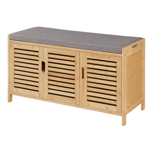 [en.casa] Schoenenkast Selk 50x90x35 cm bamboe grijs