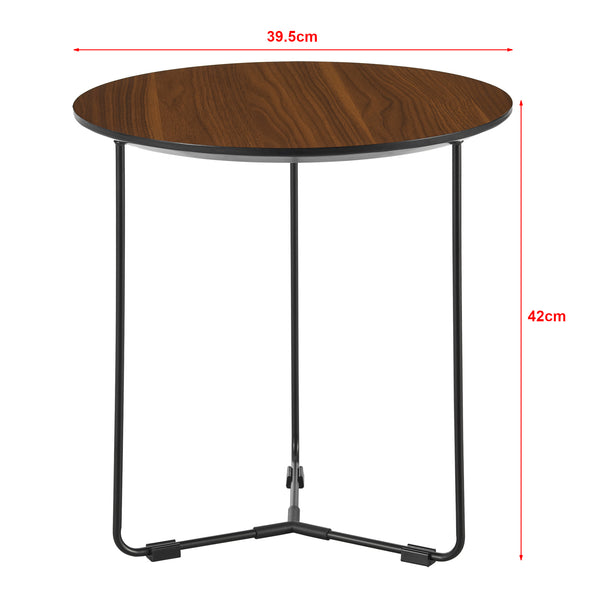 Table d'appoint Böhen 42 x 39,5 cm effet noyer noir [en.casa]