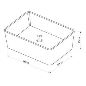 Lavabo à poser Svendborg céramique 13 x 40 x 30 cm blanc [neu.haus]