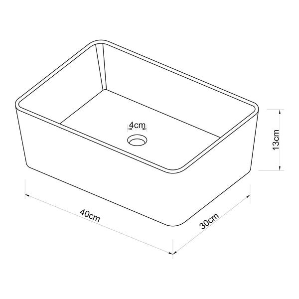 Lavabo à poser Svendborg céramique 13 x 40 x 30 cm blanc [neu.haus]