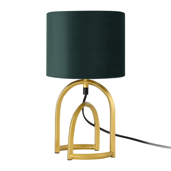 Lampe de Table Smethwick E14 Métal Polyester 34 x 18 x 18 cm Or Vert Foncé lux.pro 