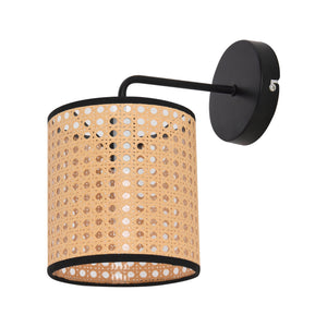 Applique murale Southend effet rotin 25 x 17 x 16 cm noir beige lux.pro