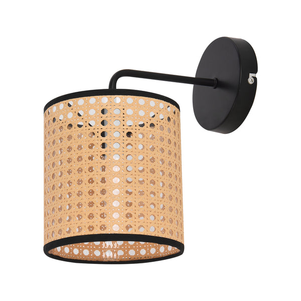 Applique murale Southend effet rotin 25 x 17 x 16 cm noir beige lux.pro
