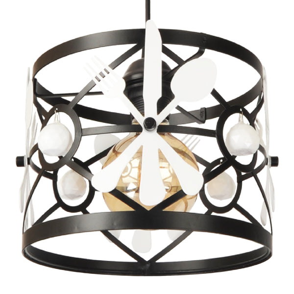 Suspension Patchway 65 x 23 x 23 cm E27 noir blanc [lux.pro]