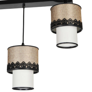 Suspension Broadstairs 61 x 57 x 20 cm 3 x E27 noir beige blanc [lux.pro]