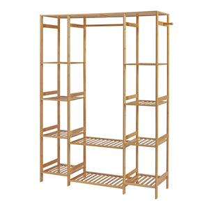 [en.casa] Kledingkast Ilomantsi bamboe open kast 165x122x35 cm