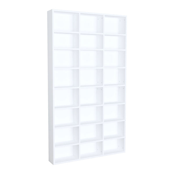 Bibliothèque Askvoll avec 24 étagères panneau de particules 178 x 102 x 16 cm blanc [en.casa]