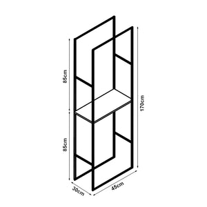 [en.casa] Brandhout rek Ulvila houtopslag 170x45x30 cm zwart
