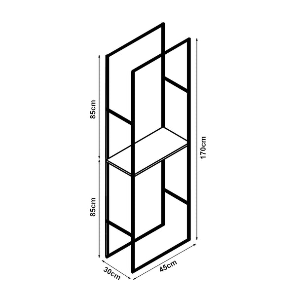 [en.casa] Brandhout rek Ulvila houtopslag 170x45x30 cm zwart