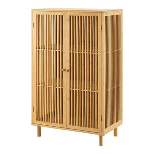 Armoire basse Grong bambou 110 x 66 x 40 cm naturel [en.casa]