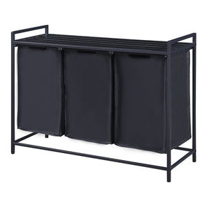 [en.casa] Wasmand Saltvik met 3 zakken 75,5x102,5x38 cm zwart