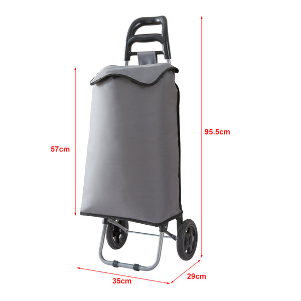 [en.casa] Boodschappentrolley Aaby 95,5x35x29 cm donkergrijs en zwart