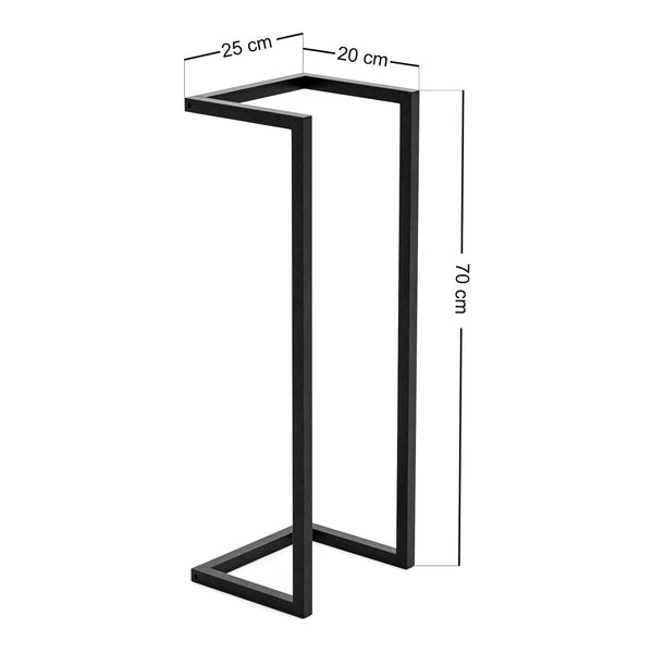 [en.casa] Handdoekrek Loppa voor wandmontage 70x25x20 cm zwart