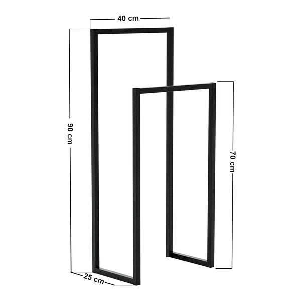 [en.casa] Kledingrek Holtålen 90/70x40x25 cm zwart