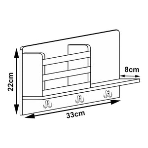 [en.casa] Wandrek Giske met plank en sleutelhouder 33x8x22 cm bamboe