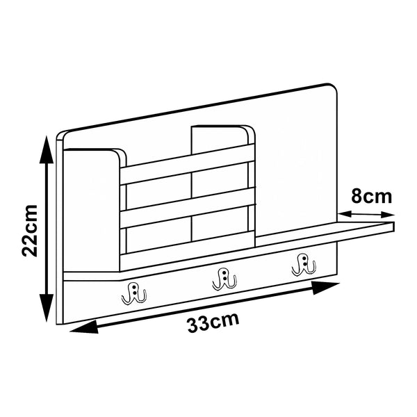 [en.casa] Wandrek Giske met plank en sleutelhouder 33x8x22 cm bamboe