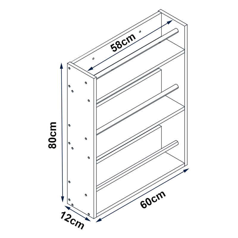 Maatschets [en.casa] Wandrek Hareid met 3 planken 80x60x12 cm bamboe