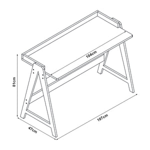Bureau Härryda bambou 123 x 53 x 80 cm naturel [en.casa]
