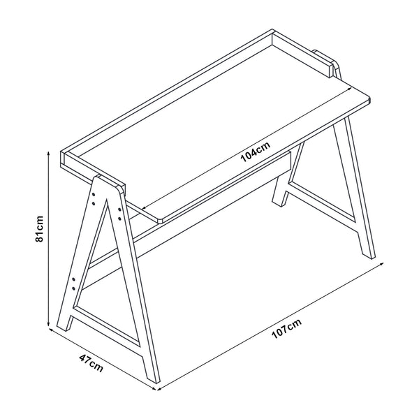 Bureau Härryda bambou 123 x 53 x 80 cm naturel [en.casa]
