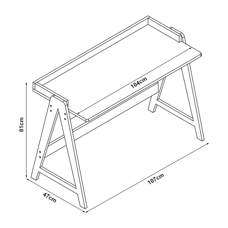 Maatschets [en.casa] Bureau Härryda 107x47x81cm bamboe