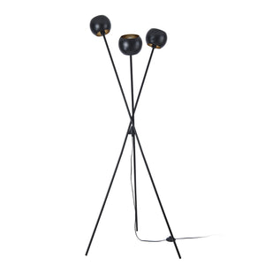 lux.pro Staande lamp Nykvarn vloerlamp 161 cm 3xE14 zwart en goudkleurig