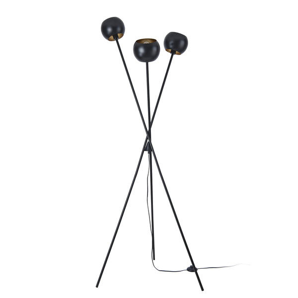 lux.pro Staande lamp Nykvarn vloerlamp 161 cm 3xE14 zwart en goudkleurig