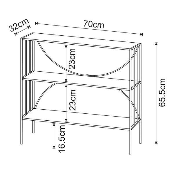 Table console Baarn métal 66 x 70 x 32 cm noir [en.casa]