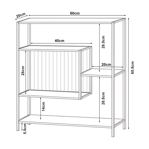 Console tafel Beesel metaal 65,5x60x20 cm zwart [en.casa]