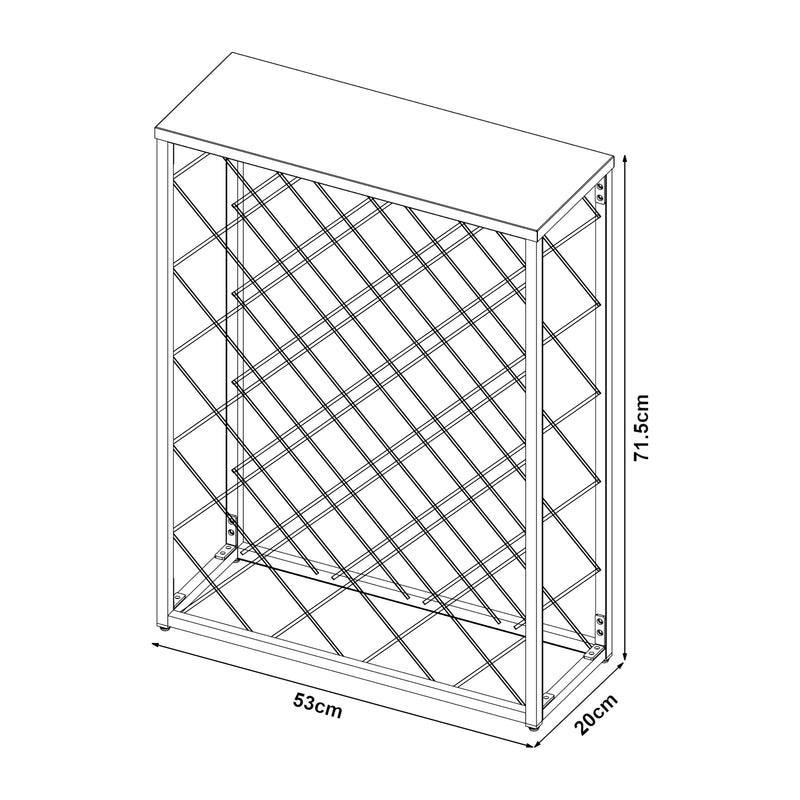 Maatschets Wijnrek Taivassalo voor 25 flessen 71,5x53x20 cm zwart mat [en.casa]