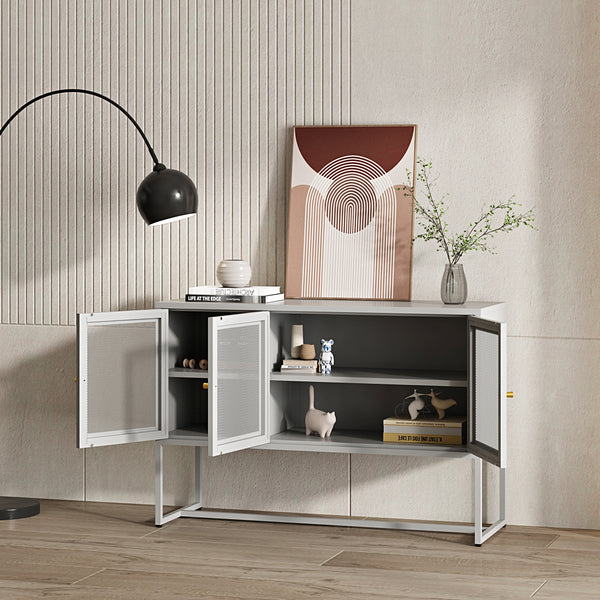 Commode Sund dressoir metaal 120x40x80 cm grijs [en.casa]