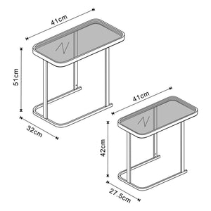 [en.casa] Bijzettafel set van 2 Laxå zwart