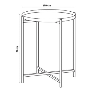Table d'appoint Sälen avec plateau rond métal 40 x 50 cm noir [en.casa]