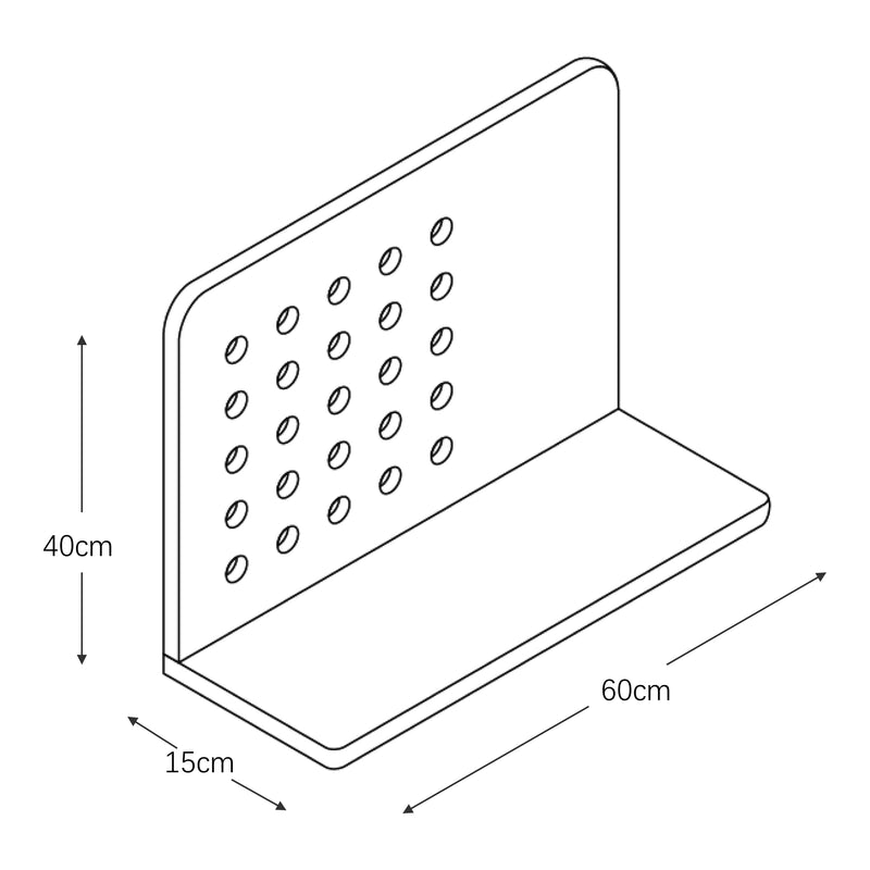 Maatschets Wandplank Dønna 60x15x40 cm mdf zwart [en.casa]