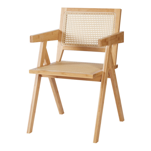 Chaise de salle à manger Asikkala bambou rotin 79 x 50 x 50 cm naturel [en.casa]