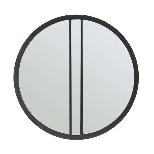 Miroir mural Suomussalmi MDF diamètre 60 cm noir [en.casa]