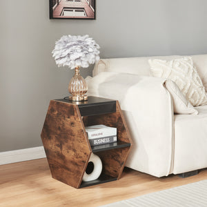 Set de 2 tables basses Molde noir effet noyer [en.casa]