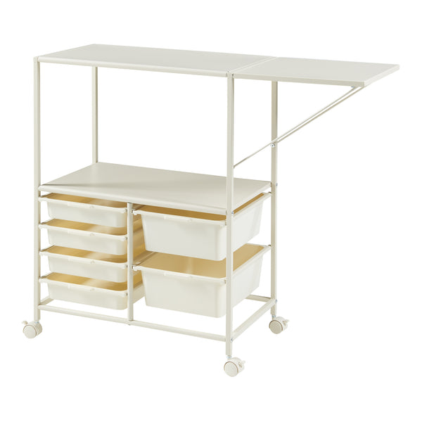 [en.casa] Keukentrolley Sørfold 100x37x85 cm wit
