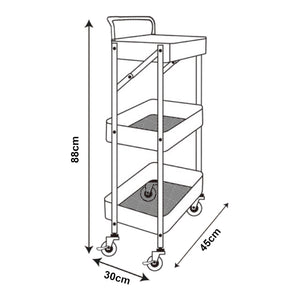 [en.casa] Keukentrolley Vörå 88x45x30 cm zwart