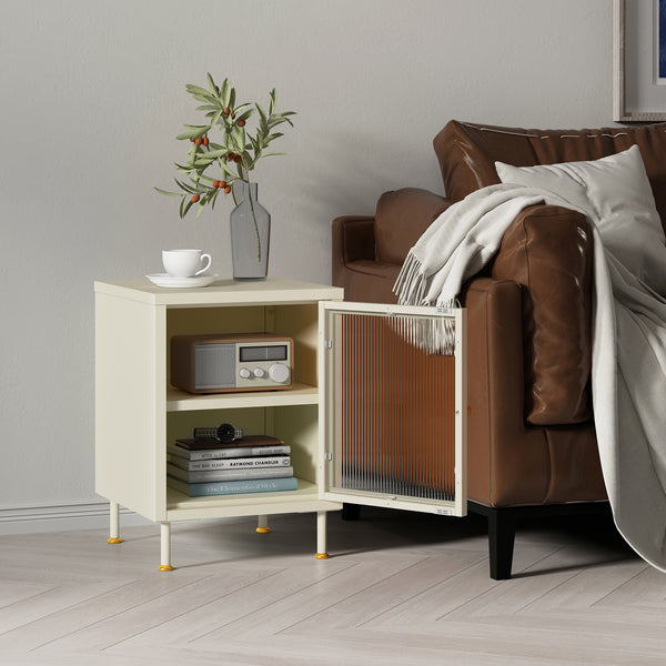 Nachtkast Lindau 56x40x40 cm cremewit [en.casa]
