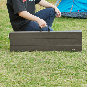 Lot de 2 bancs de camping pliables Lillestrøm 180 x 25 x 43 cm effet bois marron foncé [en.casa]