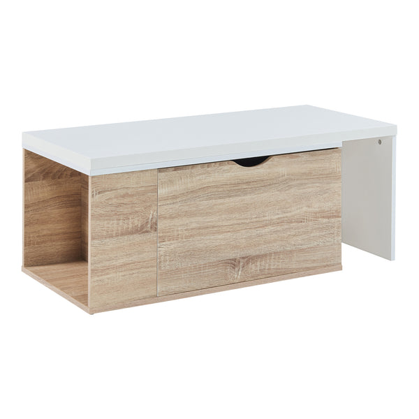 Table d'appoint Österåker 100 x 48 x 40 cm effet bois blanc [en.casa]