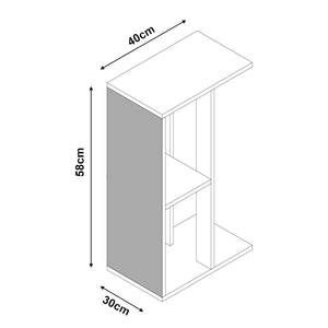 Table d'appoint avec griffoir pour chat Ljungby 58 x 40 x 30 cm blanc [en.casa]