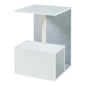 Table d'appoint avec arbre à chat Masfjorden 60 x 40 x 40 cm blanc [en.casa]