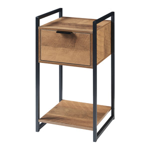 Table d'appoint Namsskogan panneau de particules métal 62 x 33 x 32 cm effet noyer noir [en.casa]
