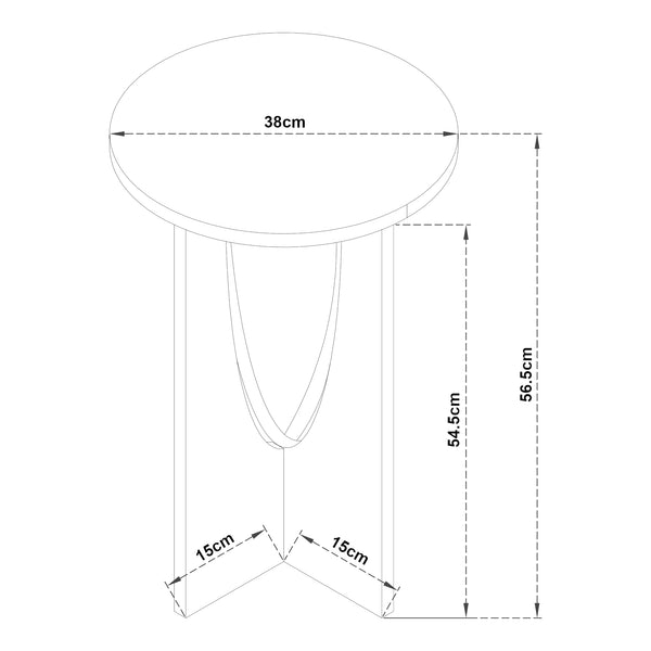 Table d'appoint Rindal 57 x 38 cm effet chêne [en.casa]