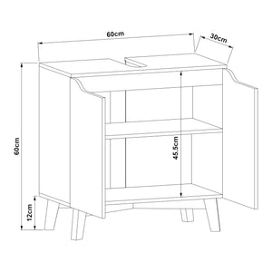 Meuble sous lavabo Overath 60 x 60 x 30 cm gris naturel [en.casa]