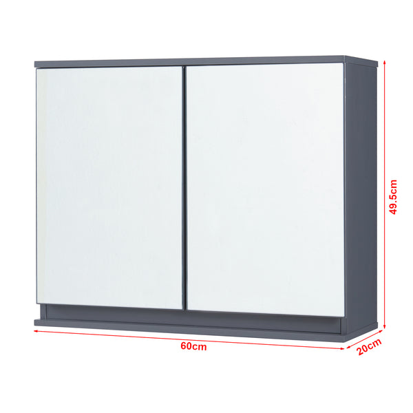 Spiegelkast Overath badkamerkast grijs 49,5x60x20 cm [en.casa]