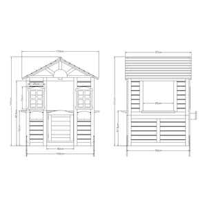 Houten speelhuis Acciano 131x113x97 cm naturel en grijs casa.pro