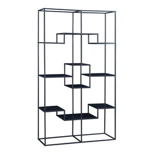 Boekenkast Råde open kast metaal 180x100x35 cm zwart [en.casa]